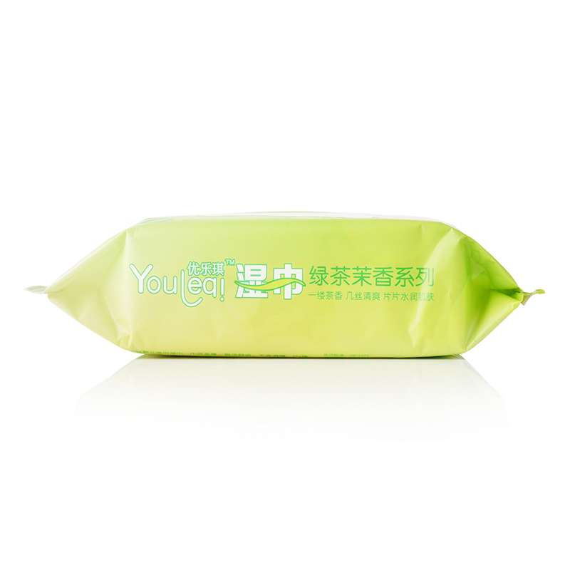 优乐琪(Youleqi) 湿巾 绿茶茉香系列湿纸巾80片*1包 单包装通用湿纸巾