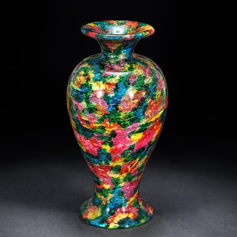 台湾　七彩玉花瓶　【新品】 台湾七彩玉 花瓶