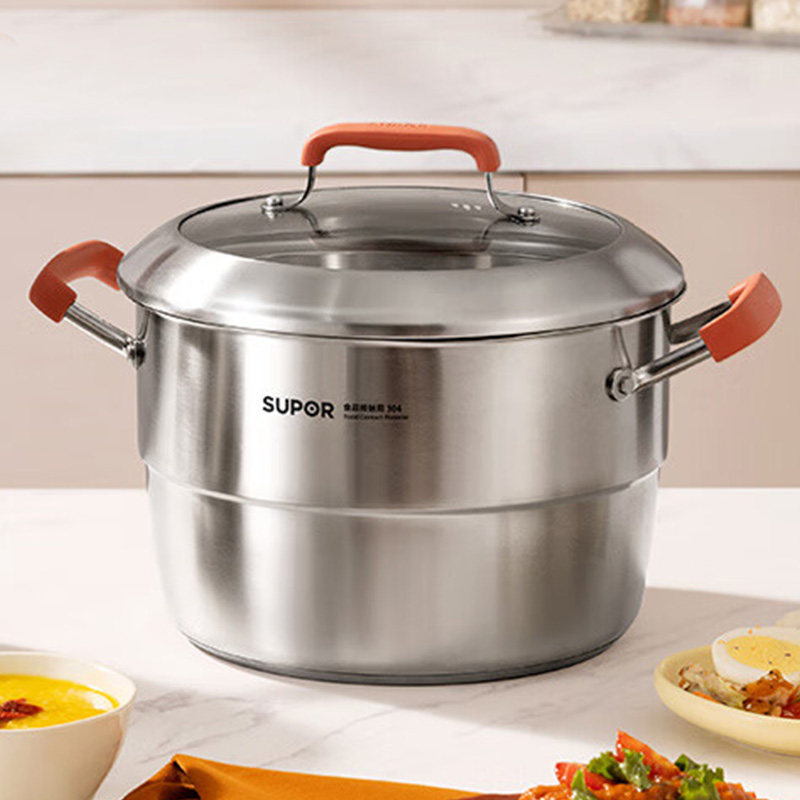 苏泊尔汤锅20cm蒸煮锅家用辅食锅大容量燃气灶电磁炉通用ST20CC1高清大图