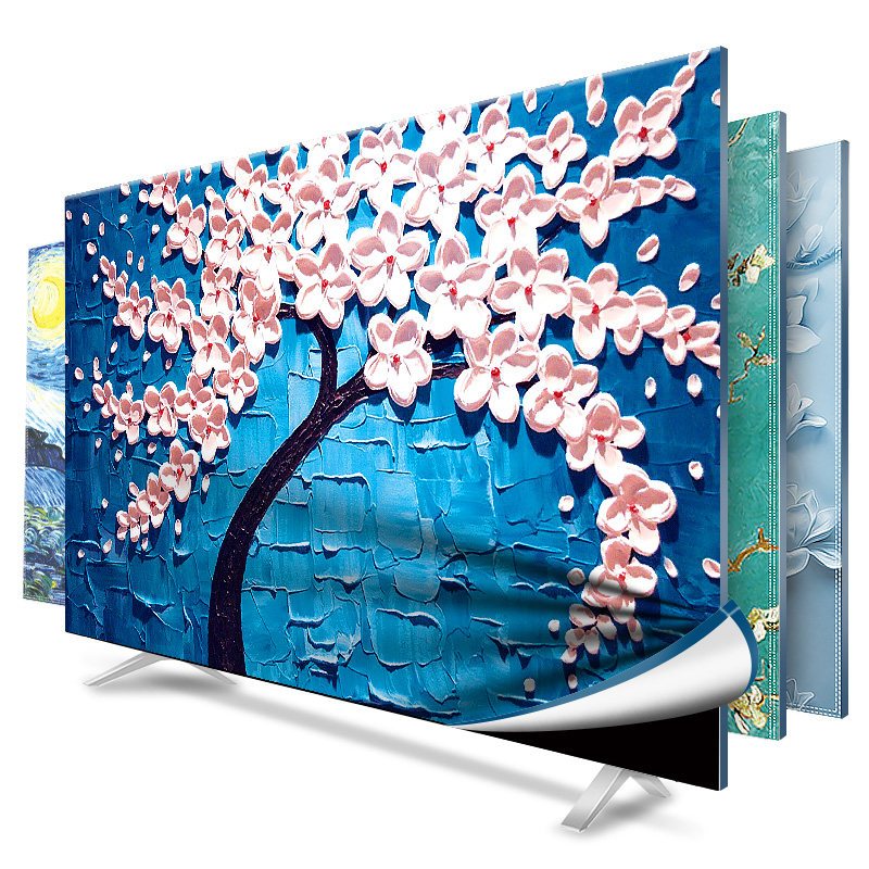 京城派 电视机罩防尘罩壁挂式液晶75英寸曲面65电脑套布艺 041发财树2 70寸定制款(161*96cm)