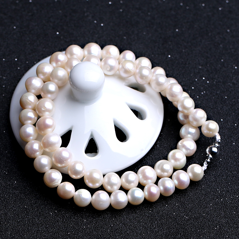 淡水珍珠唯美高贵女款项链圆珠锁骨链白色玫瑰金色时尚优雅饰品送女朋友老婆情人节七夕生日礼物