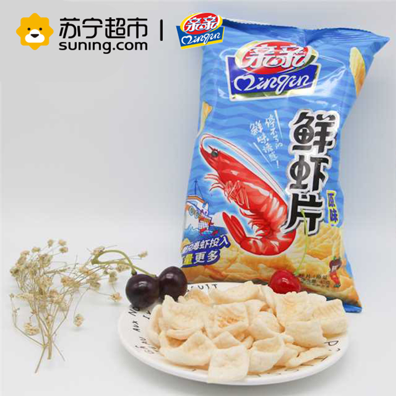 亲亲 膨化食品 鲜虾片 原味40g(休闲零食)