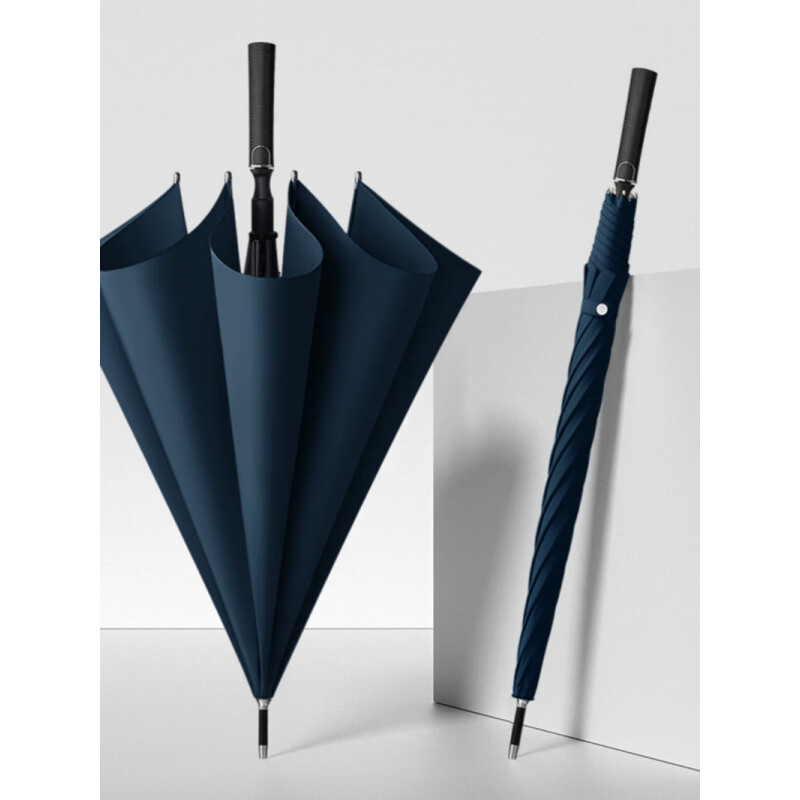 美度(MAYDU)碳纤纹商务雨伞大号男士商务长柄伞双人防风直杆伞M1129