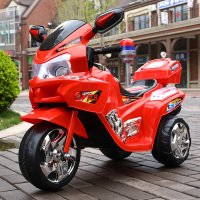 qike电动车btj-5188儿童电动摩托车2-8岁男女学生电玩具车可坐人电瓶童车双电双驱越野摩托车警察车奇客 红色+双驱6v7