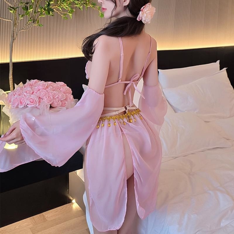 长夜漫漫情趣内衣性感绑带古风复古肚兜女汉服蕾丝连衣裙套装1546高清大图