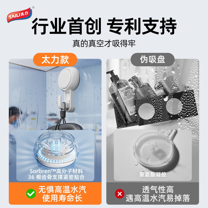 太力脸盆置物架挂钩架卫生间壁挂脸盆架浴室洗脸盆免打孔挂盆神器 1个高清大图