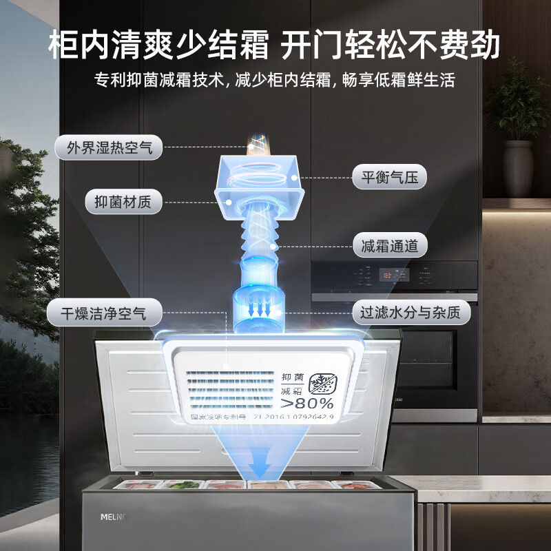 美菱(MELNG)201升单温家用冰箱冷柜减霜84.1%直冷一级能效机械控温冰柜彩钢面板BC/BD-201DTCX高清大图