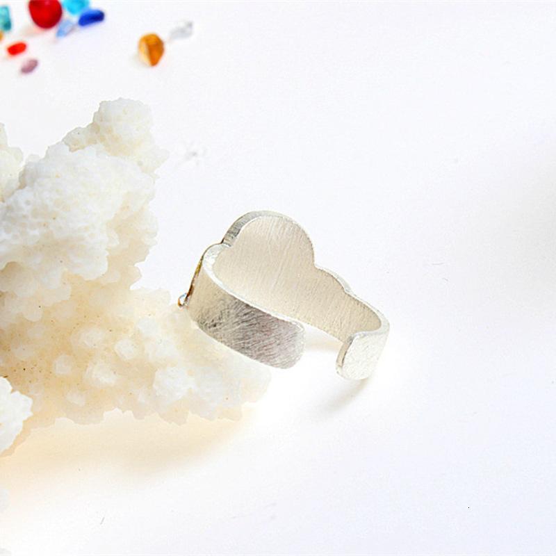 银饰品七彩云戒指七彩祥云开口戒HFYJ8317送女朋友七夕情人节礼物