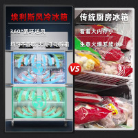 埃利斯(AILISI)风冷商用厨房冰箱 立式四开门不锈钢厨房冰箱冰柜 风冷厨房冰箱后厨保鲜设备全铜管LS-1200冷冻
