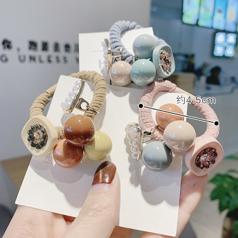 韩国小清新森女系发绳发饰简约扎头发橡皮筋网红能当手链头绳发圈|1#藏青