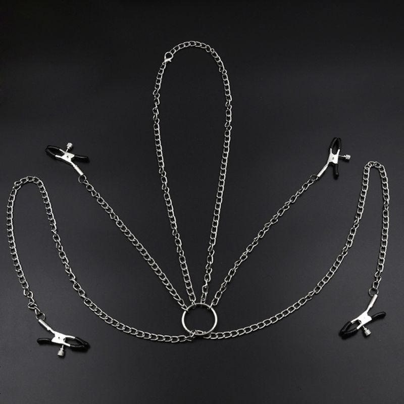 多功能乳夹长链条阴蒂夹4个夹子成人情玩具情趣用品sm另类玩具