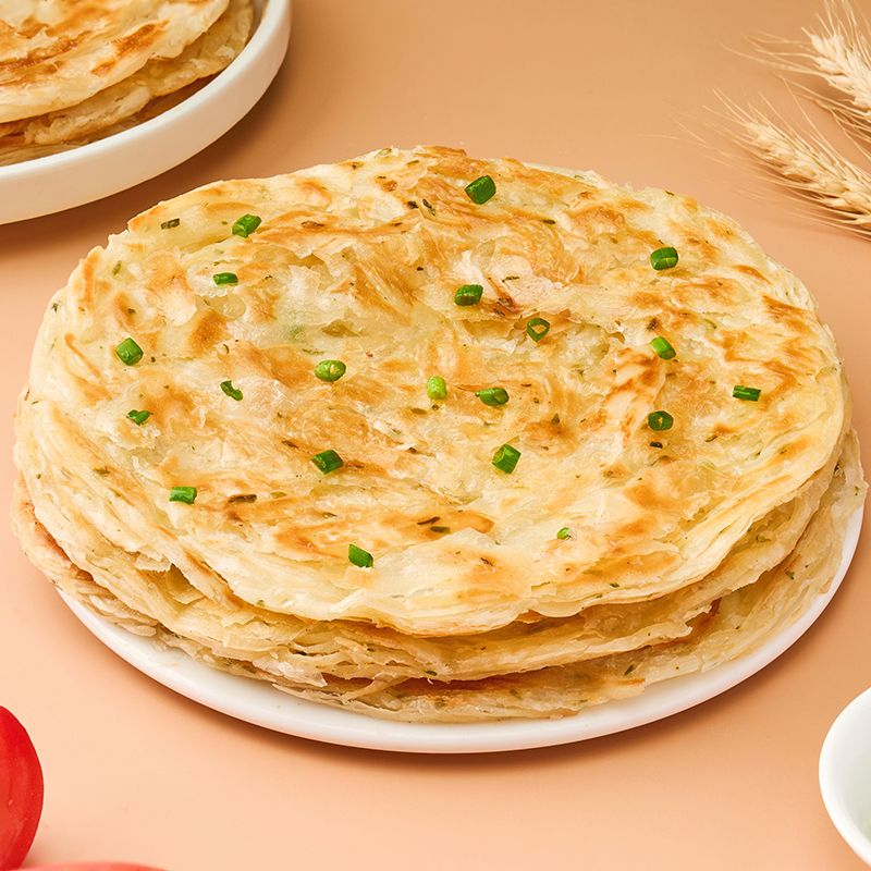 千味央厨手抓饼味道浓郁黄金酥脆千层百叠层如蝉翼香葱1200g*2袋高清大图