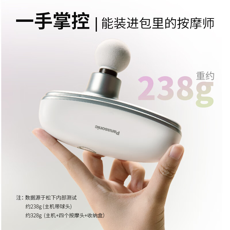 松下(Panasonic)筋膜枪EW-RAD23W492肌肉按摩器迷你深层按摩器按摩仪年货节年会奖品企业单位礼品送小方盒