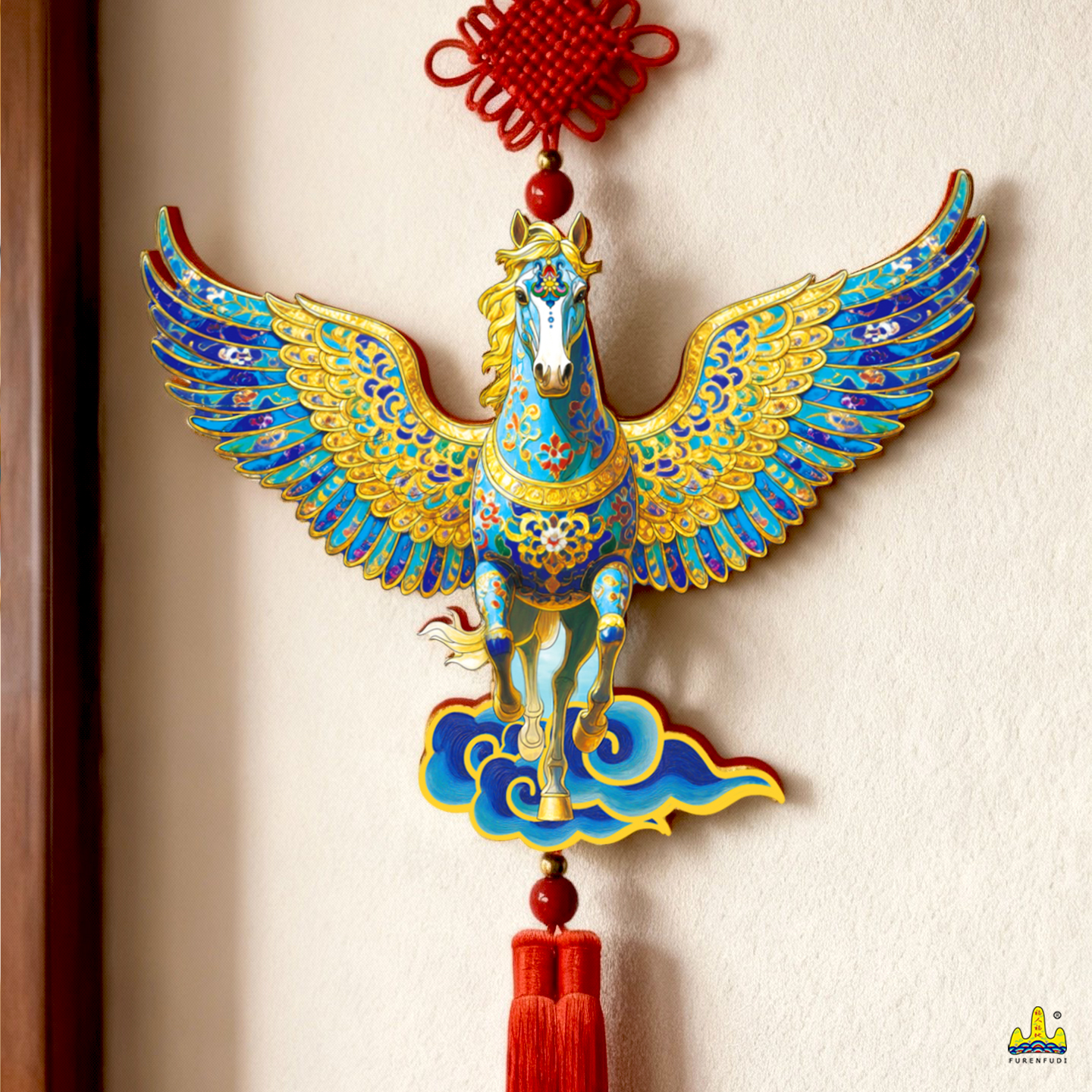 福人福地2026马年春节挂饰玄关客厅电视背景墙面过年装饰挂件创意高清大图