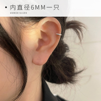 小麋人999纯银简约耳圈耳环耳饰耳钉耳骨圈男女养耳洞网红2025年 6MM款一只