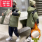 可莉允中大男童秋冬装派克棉服2022新款儿童洋气男孩加绒夹棉衣厚外套潮