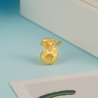 金一 足金3D硬金福袋吊坠通用款黄金吊坠 不含项链 (定价) ACB047 约1.47g
