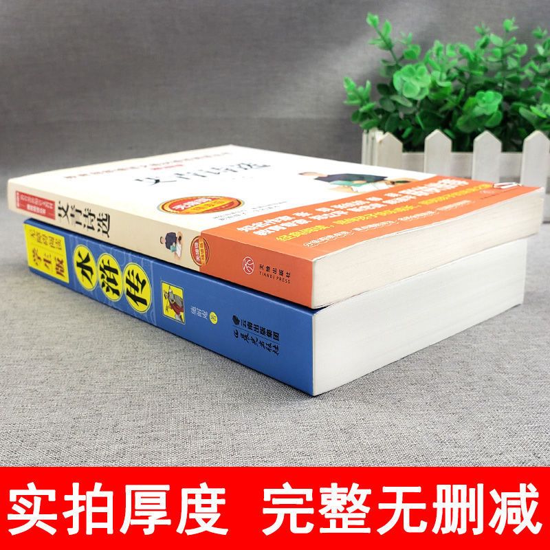 水浒传[删减版] 艾青诗选和水浒传学生正版原著初中九年级上册必读名著课外图书籍
