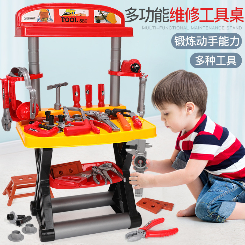 儿童工具仿真维修工具箱电钻螺丝刀修理过家家玩具套装-仿真维修工具34件套
