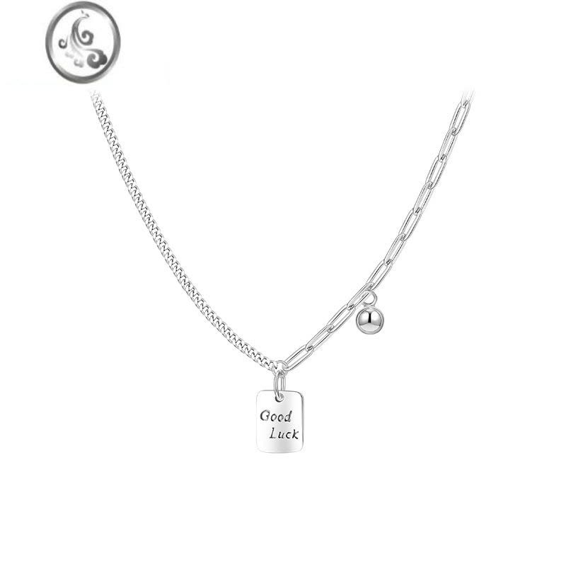 JiMi[巷南]925银银luck项链女2023新款轻奢高级设计感锁骨链夏图片