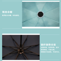 天堂伞 UPF50+幻彩蓝胶丝印条纹花三折黑杆钢骨晴雨伞太阳伞 粉色 30053E