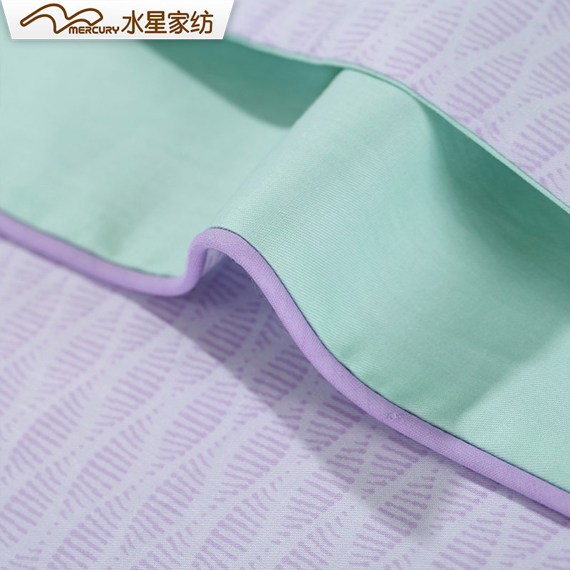 水星(MERCURY)家纺全棉斜纹1.8四件套纯棉被套清新素雅