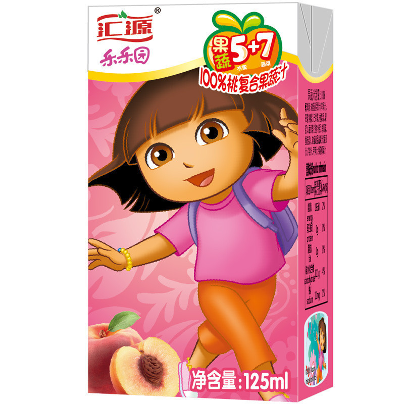 汇源(Huiyuan) 100%桃复合果蔬汁 儿童果汁 125ml*20盒 (儿童专属)箱装 国产