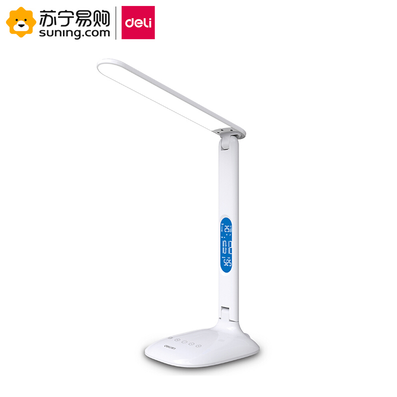 得力(deli) 4325LED可充电带屏幕台灯 1200mAh DC5V 白色