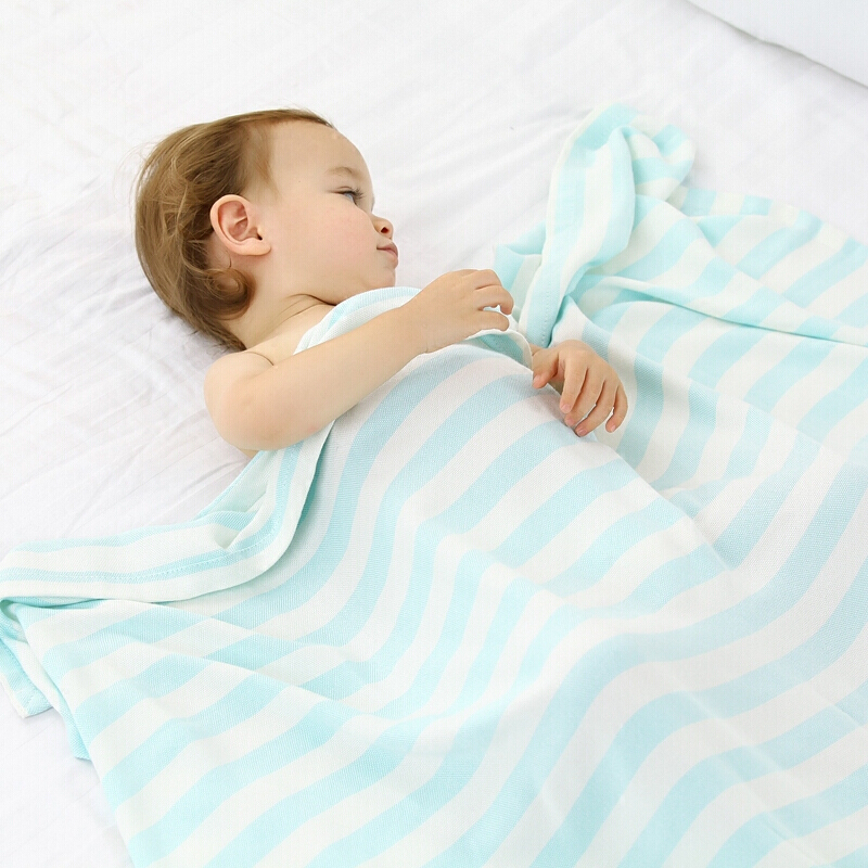 盖毯竹纤维夏季婴幼儿宝宝凉毯毛毯儿童空睡毯冰丝谷清凉儿 清爽蓝