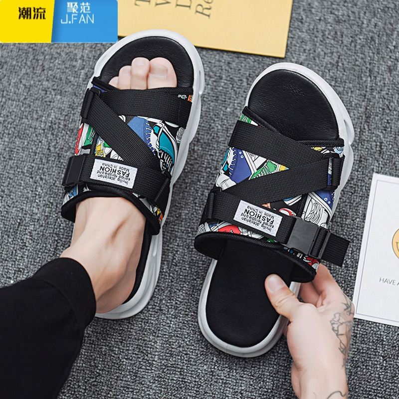 聚范拖鞋男夏季室外休闲两用沙滩凉鞋潮流百搭外穿耐磨防滑凉拖鞋