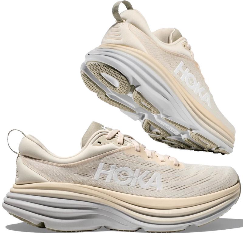 Hoka One One男运动鞋缓震休闲鞋Bondi 8轻量户外鞋日常通勤跑步 Oat_Milk_/_Barley 44.5