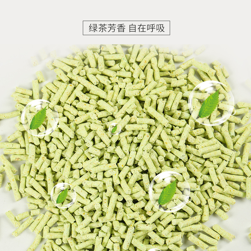 诺旦猫砂绿茶植物豆腐猫砂6L细颗粒猫砂发4袋(发货迅速)高清大图