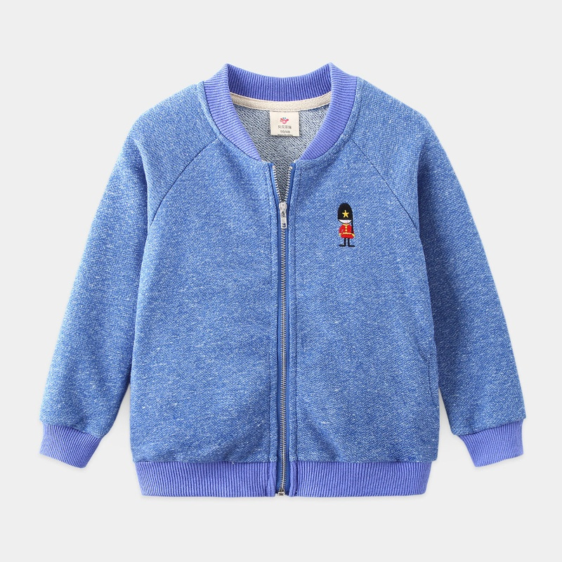 宝宝士兵外套男童童装儿童拉链开衫上衣wt7266蓝色90