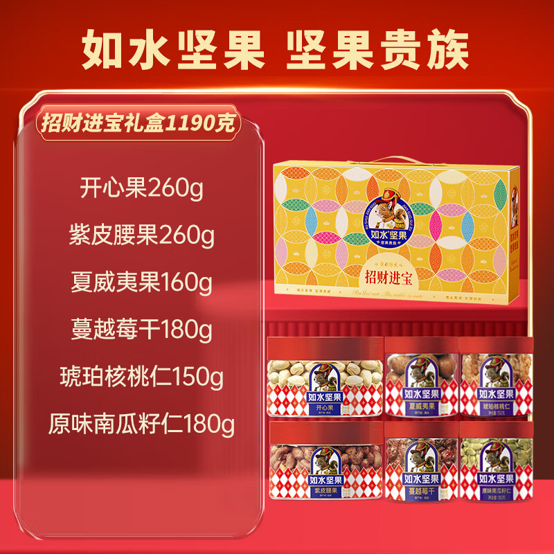 小窝厘 如水招财进宝零食礼盒1190g