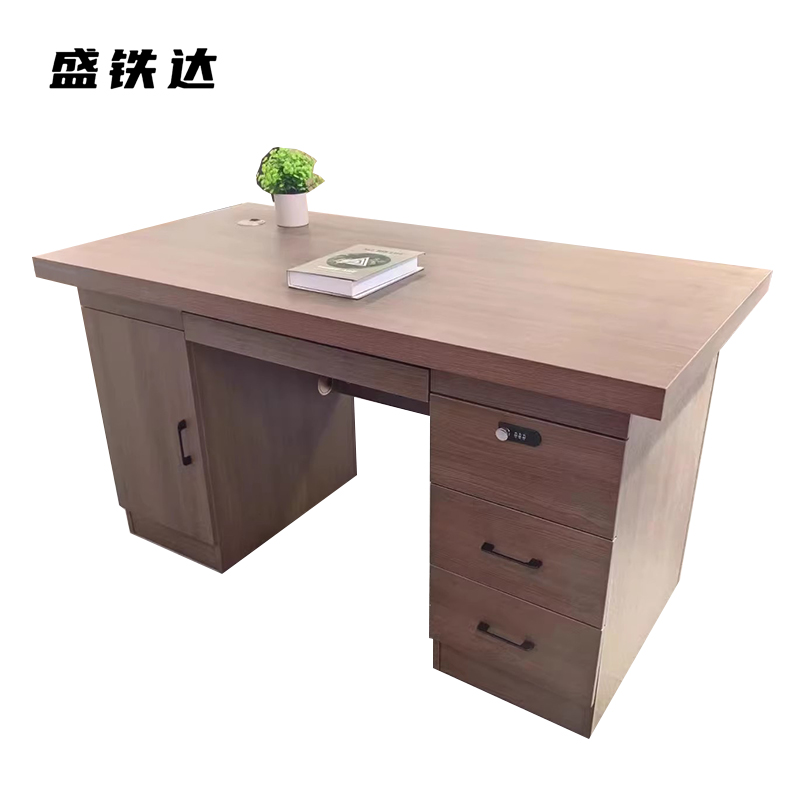 盛铁达 胡桃色办公桌 1600*800*750mm STD-XXKG07 张高清大图