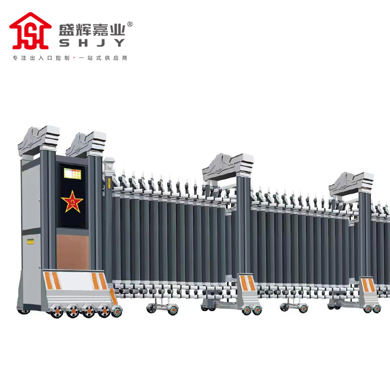 盛辉嘉业智能电动伸缩门电动大门自动推拉平移门铝合金分段门企业折叠门 门王系列定制