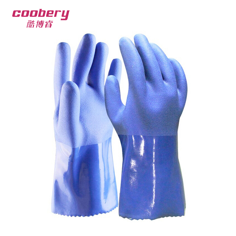 酷博睿(coobery) 8567 耐油916耐酸碱手套 劳保手套 浸塑橡胶 (蓝色非加绒 耐油手套)