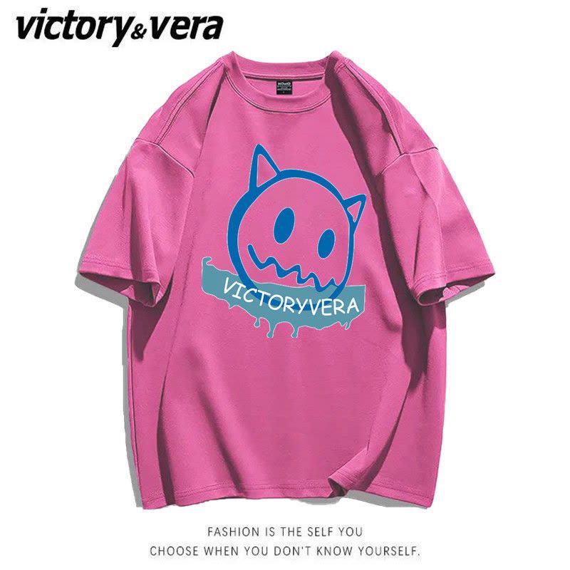 VICTORYVERA圆领短袖t恤女韩版宽松ins国潮牌美式复古印花上衣夏图片
