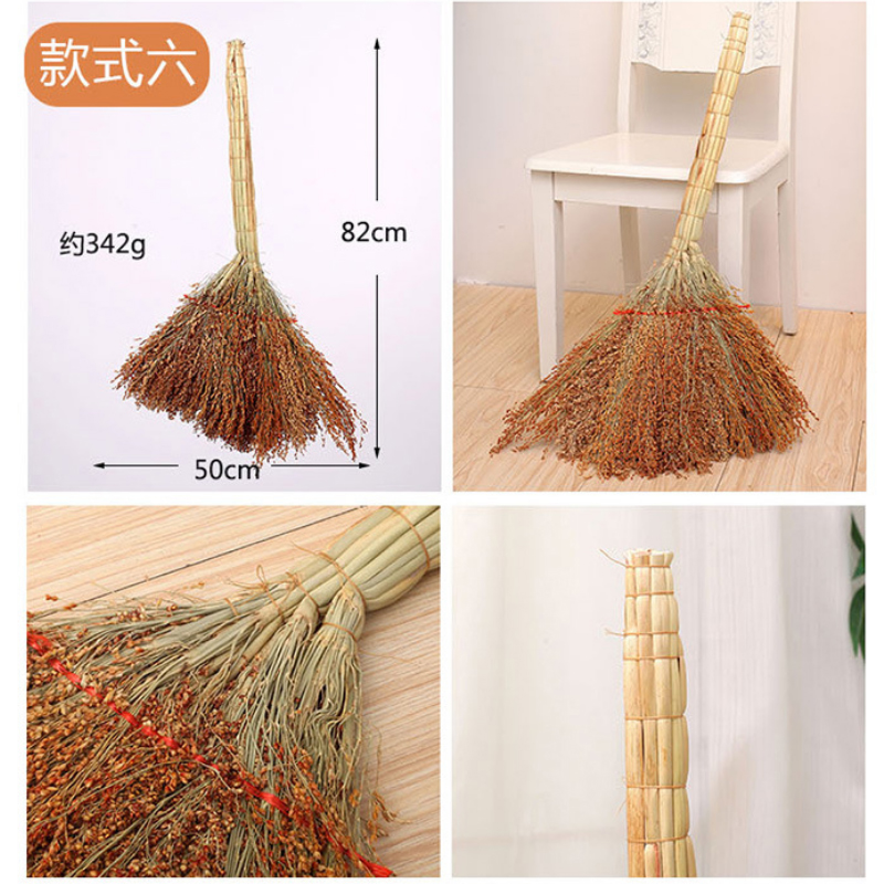天然高粱苗扫帚高粱扫把除尘清扫手工笤帚高清大图