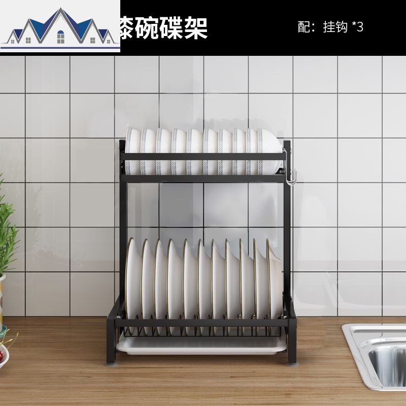 黑色碗架不锈钢厨房置物架晾放碗筷碗碟架盘子餐具收纳沥水架_870高清大图