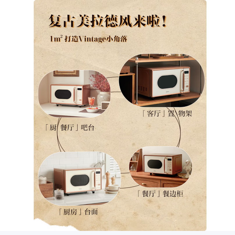 美的智能变频微波炉大容量快速加热健康烹饪不伤营养高清大图