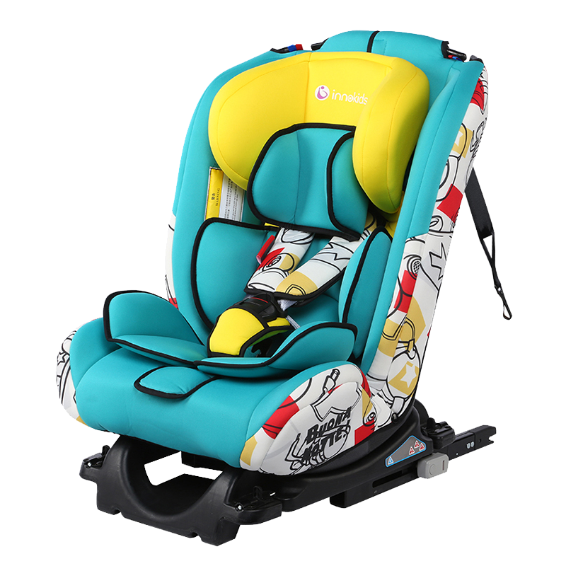 innokids 儿童安全座椅 0-12岁isofix硬接口可坐躺正反双向婴儿汽车车载座椅 滑板蓝接口版