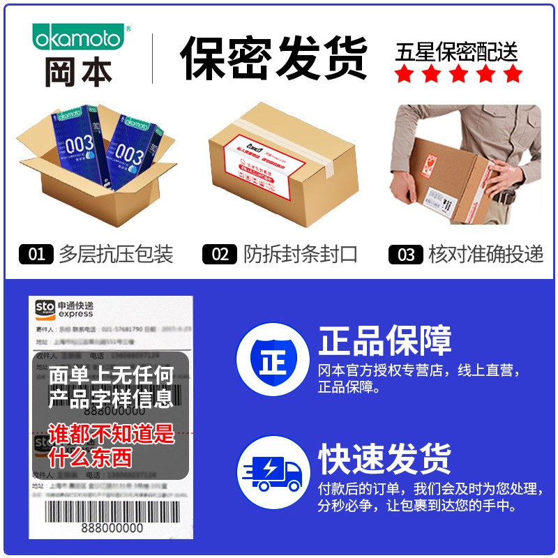 冈本避孕套003超润滑薄质感超薄裸入纯男用安全套3只装成人用品 0.03超润滑[3只装]高清大图