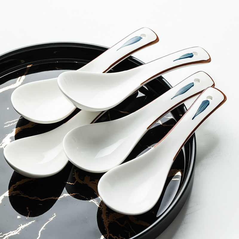 苏宁放心购日式陶瓷勺子家用瓷勺汤勺小号汤匙创意可爱喝汤匙羹调羹