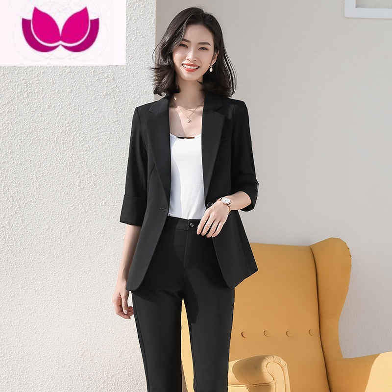 七斓休闲西装外套女秋装新款正装女小个子商务高端职业装西服套装