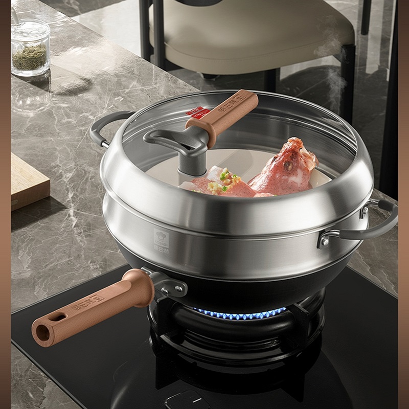 康巴赫钛香铁锅套装32cm高清大图