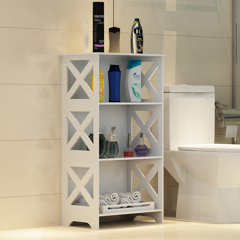厕所置物架带顶板卫生间多层落地收纳浴室洗手间洗护用品架简约905030