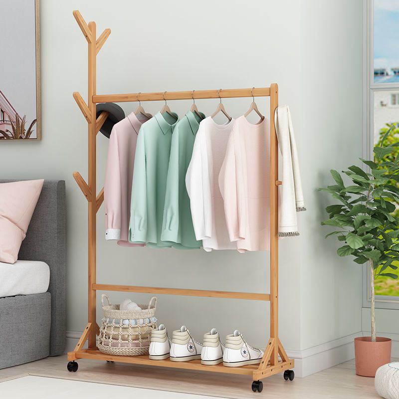 halo衣帽架落地挂衣架子简易家用卧室房间立式衣服挂包收纳置物架无轮