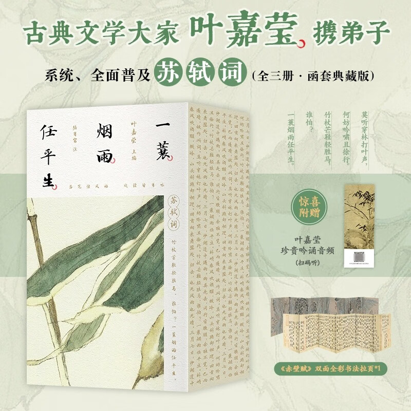 一蓑烟雨任平生 苏轼词 [正版]央视网 赠书法拉页音频 一蓑烟雨任平生 苏轼词全三册 百岁叶嘉莹携弟子系统全面解读苏轼词高清大图