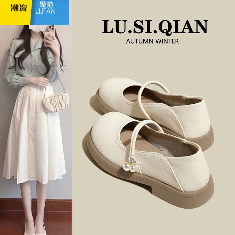 聚范玛丽珍单鞋女2024新款夏季平底鞋子法式温柔配裙子小皮鞋圆头高清大图